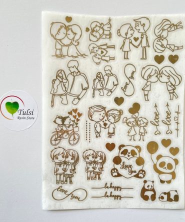 Metal sticker – A6 Line Couple Art (C)