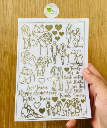 Metal sticker – A6 Line Couple Art (A)