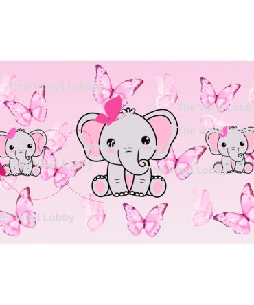 12oz Sublimation Flip Top Water Bottle Print – Baby Pink Elephants