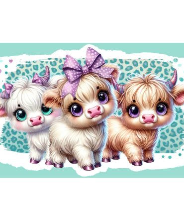 12oz Sublimation Flip Top Water Bottle Print – Cute Highland