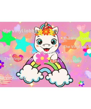 12oz Sublimation Flip Top Water Bottle Print – Happy Pink Unicorn