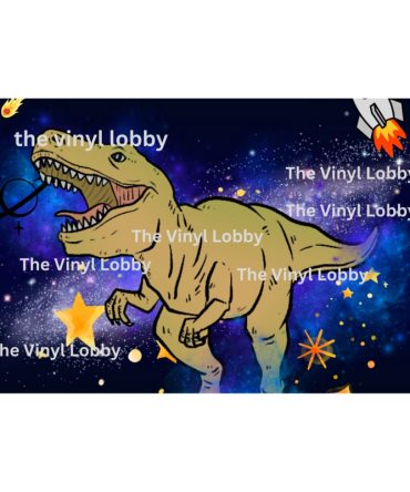12oz Sublimation Flip Top Water Bottle Print – Space Dino