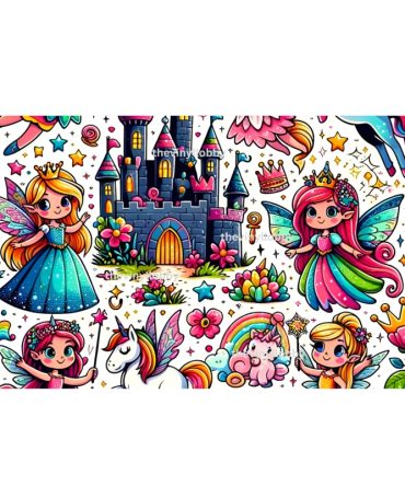 12oz Sublimation Flip Top Water Bottle Print – Fairy Tale