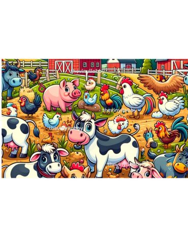 12oz Sublimation Flip Top Water Bottle Print – Farmyard