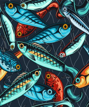 20oz Skinny Tumbler Printed Paper – Fishing lures #2