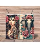 20oz Skinny Tumbler Printed Paper – Floral Dream Catcher Frenchie