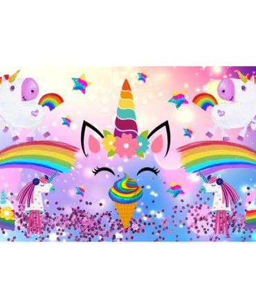 12oz Sublimation Flip Top Water Bottle Print – Colourful Unicorn
