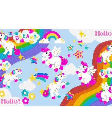 12oz Sublimation Flip Top Water Bottle Print – Dreamy Unicorn