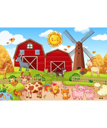 12oz Sublimation Flip Top Water Bottle Print – Farm Animals