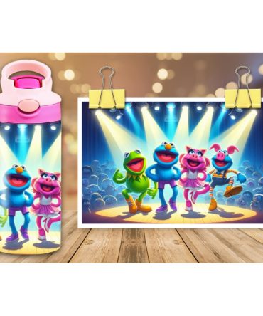 12oz Sublimation Flip Top Water Bottle Print – Muppets #2