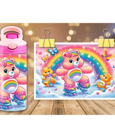 12oz Sublimation Flip Top Water Bottle Print – Skating Care Bears
