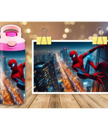 12oz Sublimation Flip Top Water Bottle Print – Spiderman #2