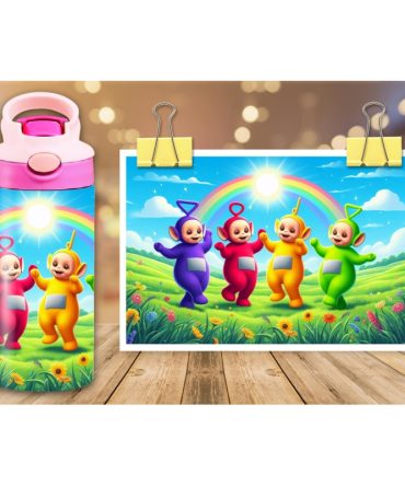 12oz Sublimation Flip Top Water Bottle Print – Teletubbies #1