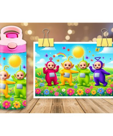 12oz Sublimation Flip Top Water Bottle Print – Teletubbies #2