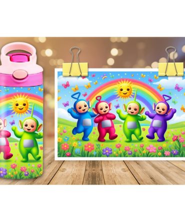 12oz Sublimation Flip Top Water Bottle Print – Teletubbies #4