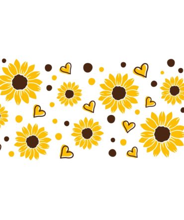 16oz Libbey Glass Can Sublimation Print – Small Sunflowers