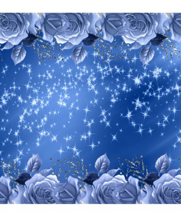 20oz Skinny Tumbler Printed Paper – Blue Roses