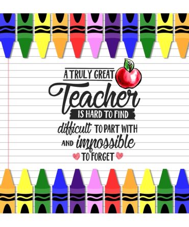 20oz Skinny Tumbler Printed Paper – A Truly Great Teacher