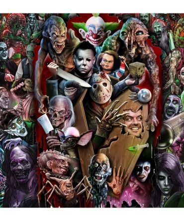 20oz Skinny Tumbler Printed Paper – Halloween Horror Characters