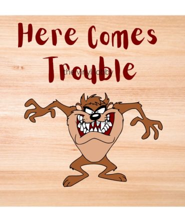20oz Skinny Tumbler Printed Paper – Here Comes Trouble