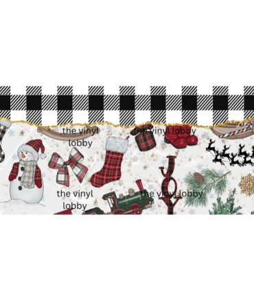 16oz Libbey Glass Can Sublimation Print – Plaid Christmas