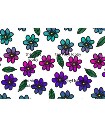 16oz Libbey Glass Can Sublimation Print – Purple/Pink Flowers