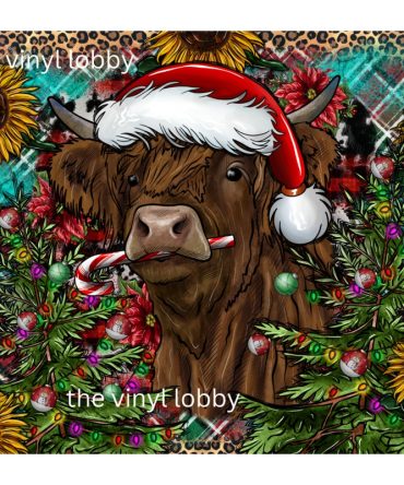 20oz Skinny Tumbler Printed Paper – Highlander Cow Christmas