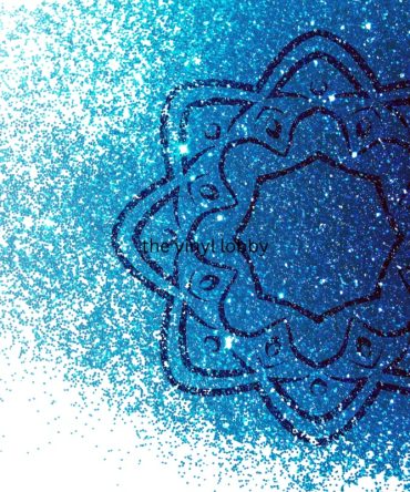20oz Skinny Tumbler Printed Paper – Blue Glitter Mandala