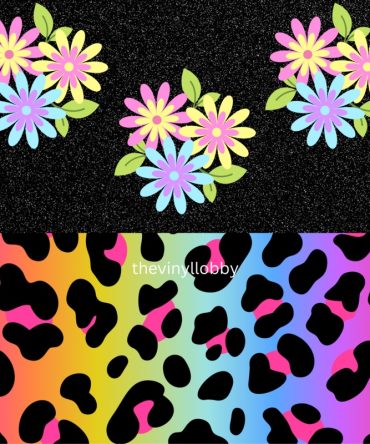 20oz Skinny Tumbler Printed Paper – Colourful Leopard/Flowers