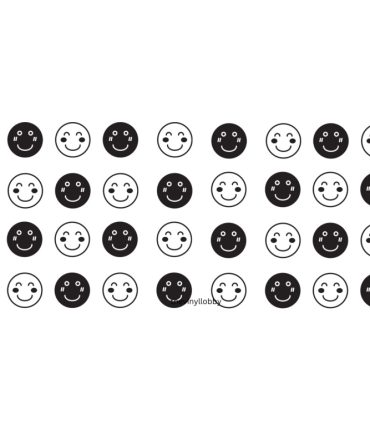 16oz Libby Glass Can Sublimation Print – Black Smily Faces