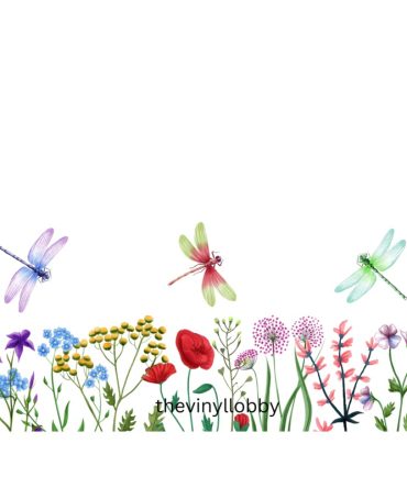 16oz Libby Glass Can Sublimation Print – Dragon Flies and Flowers