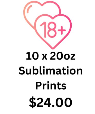 18+ 20oz Skinny Tumbler Sublimation Pack.  10 prints per pack