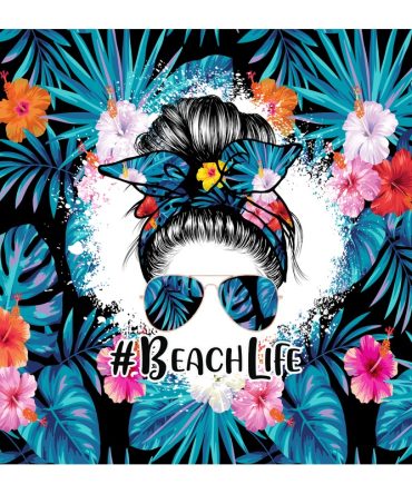 20oz Skinny Tumbler Printed Paper – Beach Life with Flowers
