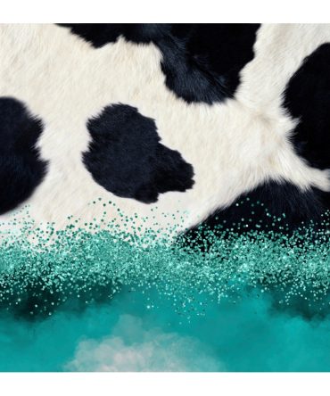 20oz Skinny Tumbler Printed Paper – Cowprint with blue