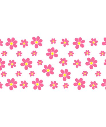 16oz Libbey Glass Can Sublimation Print -Pink and Yellow Flowers