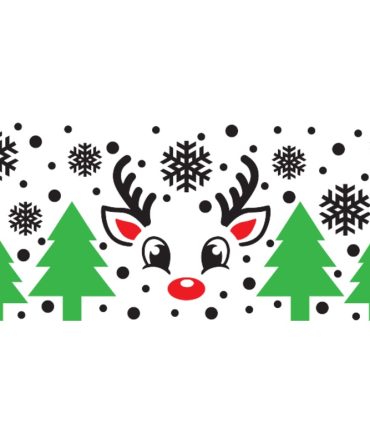 16oz Libbey Glass Can Sublimation Print – Reindeer