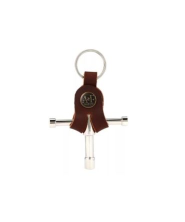 A&F Nickel Drum Key w/ Leather Holder