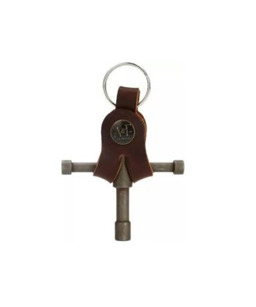 A&F Raw Drum Key w/ Leather Holder